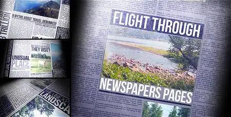 Flight Through Newspapers Pages - Project for After Effects (VideoHive)