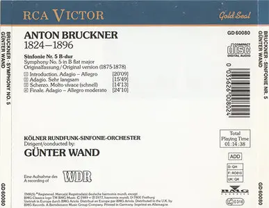 Anton Bruckner - Günter Wand / Kölner RSO - Symphony No.5 (1989) 