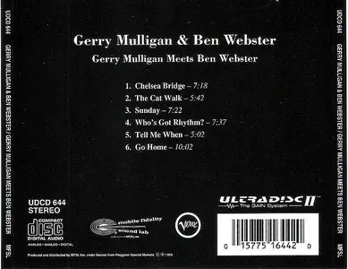 Gerry Mulligan & Ben Webster - Gerry Mulligan meets Ben Webster (1959) [MFSL UDCD 644]  * REPOST *