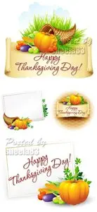Happy Thanksgiving Day Vector Cards