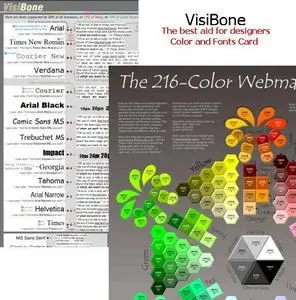 VisiBone Designer Aiding Cards: Colors and Fonts Cards