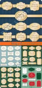 Vintage frame and label vector
