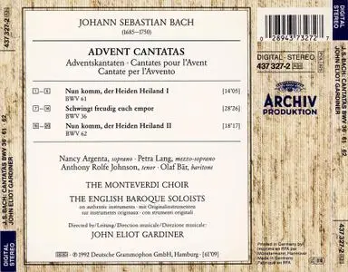 John Eliot Gardiner, The Monteverdi Choir, The English Baroque Soloists ‎- Bach: Advent Cantatas BWV 36, 61 & 62 (1992)