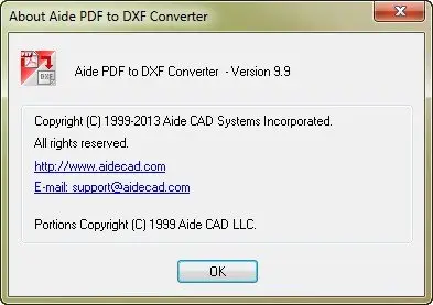 Aide PDF to DXF Converter 9.9
