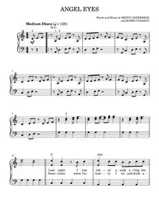 Angel Eyes (from Mamma Mia! Here We Go Again) - Meryl Streep ABBA (Easy Piano)