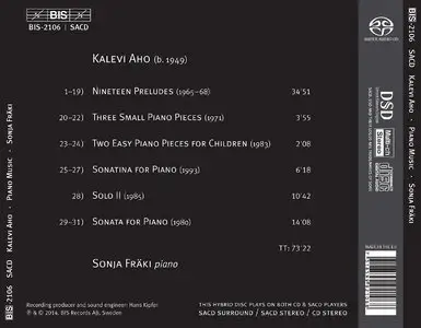 Sonja Fraki - Kalevi Aho: Works for Solo Piano (2014)