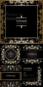 Vintage Golden Backgrounds Vector 2