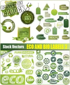Eco and Bio labels 3 - Stock Vector