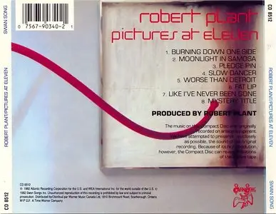 Robert Plant - Pictures at Eleven (1982) [CD 8512, Canada Original Press]