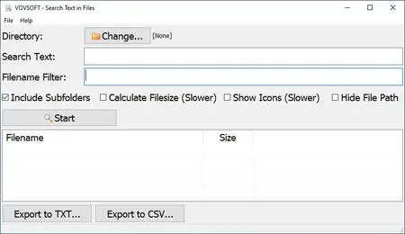 VovSoft Search Text in Files 1.3