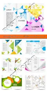 Business flyer brochure vector set - Tri fold business brochure vector set 63