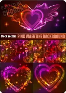 Pink Valentine background - Stock Vector