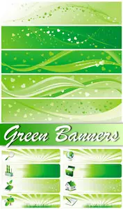 Green Banners Vector