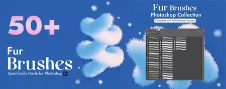 50+ Realistic Fur Brushes Pack for Photoshop