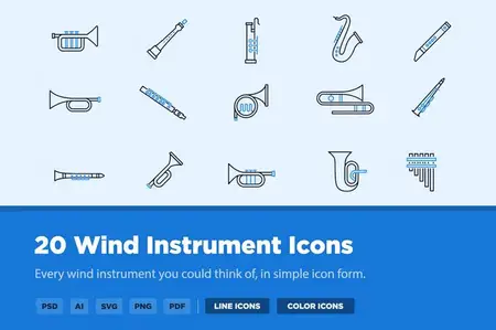 EE - 20 Wind Instrument Icons KPZGZWB