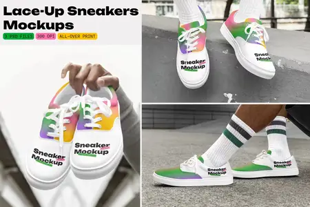 EE - Lace-Up Sneakers Mockups 2UTY7RT