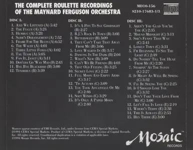 Maynard Ferguson - The Complete Roulette Recordings Of The Maynard Ferguson Orchestra (1958-1962) {10CD Set Mosaic MD10-156}