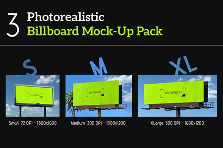 CreativeMarket - 3 Mockup Billboard Pack