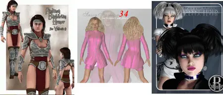 3D: V4/A4 Sassy Fashion 34 | Barbarian for Victoria 4.2 | Kelly Hair V4A4G4 