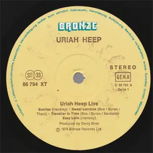Uriah Heep - Live (Bronze Records 86796 XDT) (GER 1973, 2LP) (Vinyl 24-96 & 16-44.1)