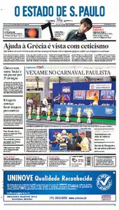 Jornal O Estado de São Paulo - 22 de fevereiro de 2012 - Quarta