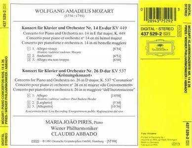 Maria João Pires, Wiener Philharmoniker, Claudio Abbado - Mozart: Piano Concertos Nos. 14 & 26 (1993)