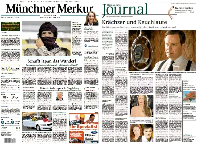 Münchner Merkur Wochenendausgabe vom 19./20. März 2011