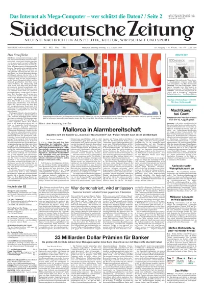 Sueddeutsche Zeitung vom 01.08.2009