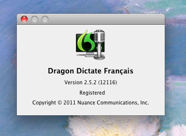 Dragon Dictate v2.5.2 with Data Disc French Mac OS X