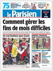 Le Parisien + cahier Paris - Lundi 25 Juillet 2011