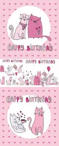 Birthday Cards with Cute Cats Vector