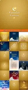 Ramadan Kareem postcard background vector