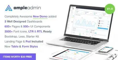 ThemeForest - Ample Admin v1.0 - Ultimate Dashboard Template - 19578653