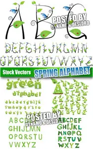 Spring alphabet - Stock Vectors