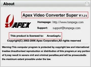 Apex Video Converter Super 7.21