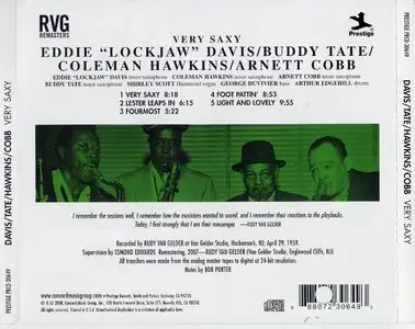 Lockjaw Davis, Tate, Hawkins, Cobb - Very Saxy (1959) {2008 Prestige RVG Remasters Series}