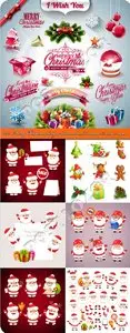 2015 Merry Christmas design elements and cartoon Santa vector