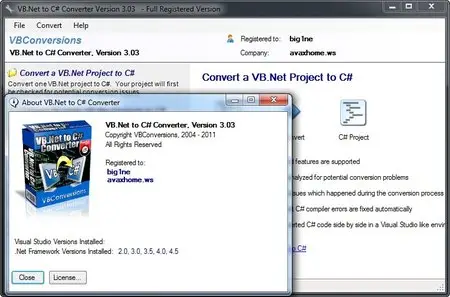 VB.Net to C Sharp Converter 3.03