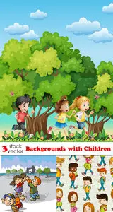 Vectors - Backgrounds with Children
