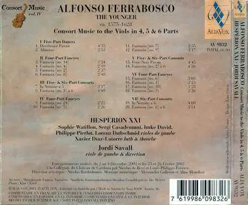 Jordi Savall & Hesperion XXI - Alfonso Ferrabosco - Consort Music To The Viols In 4, 5 & 6 Parts (2003) {Alia Vox AV9832}