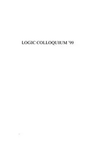 Logic Colloquium ’99: Lecture Notes In Logic, 17