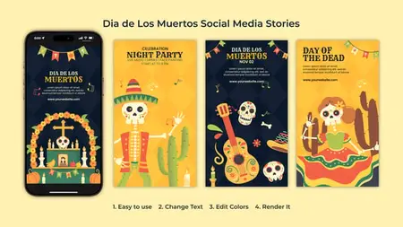 Dia de Los Muertos Social Media Stories 54856794