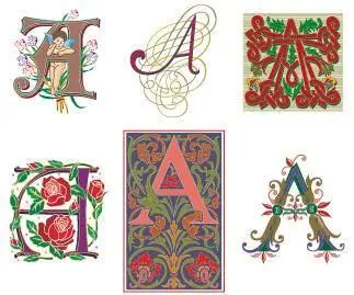 Aridi Vector Clipart Collection - Initial Caps III