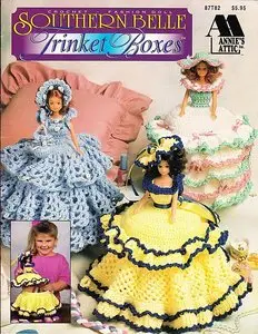 Crochet Fashion Doll Southern Belle Trinket Boxes