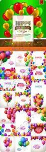 Happy birthday balloons concept vector 3
