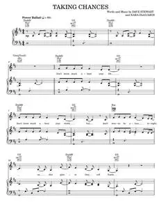 Taking Chances - Celine Dion, Glee TV Series, Kara DioGuardi (Piano-Vocal-Guitar)