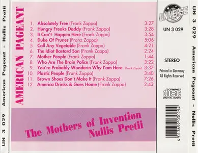 Mothers of Invention - American Pageant / Nullis Pretii [Universe UN 3 029] {Germany 199_}