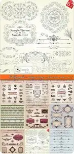 Calligraphic vintage design elements vector set 5