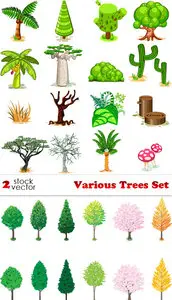 Vectors - Various Trees Set