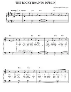 The Rocky Road To Dublin - Irish Folksong (Easy Piano)